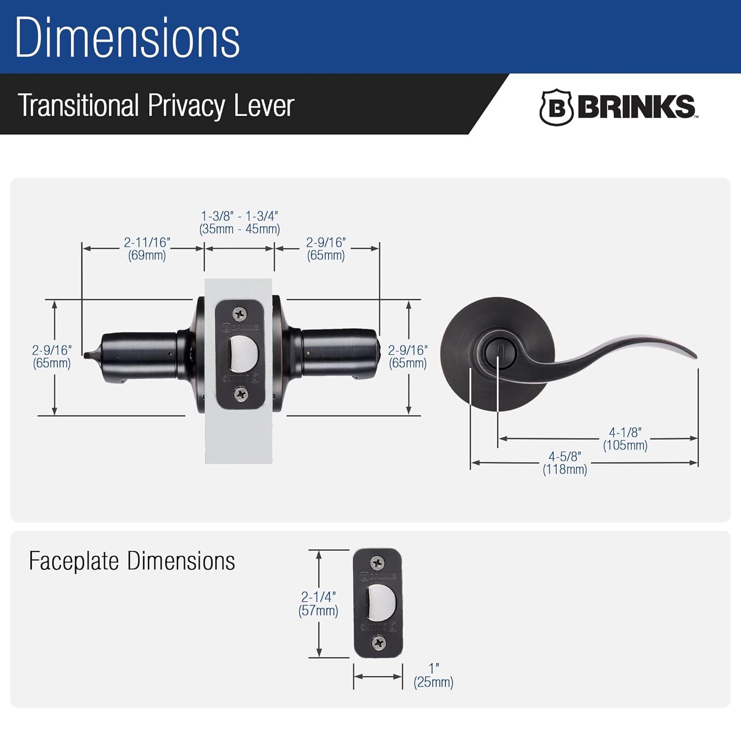 Brinks Raleigh Transitional Privacy Wave Lever