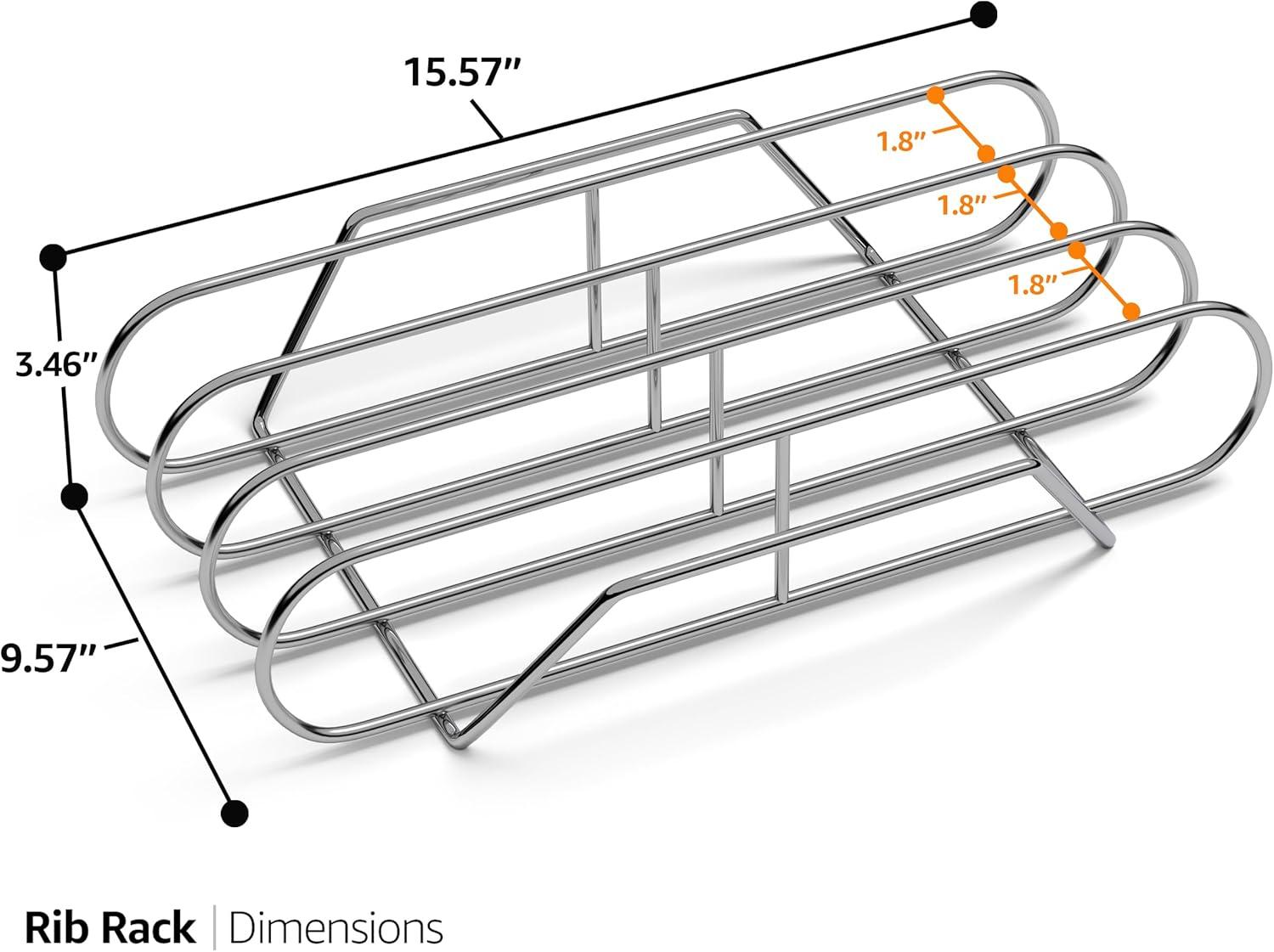 Silver Porcelain Coated Steel Rib Rack for Grilling