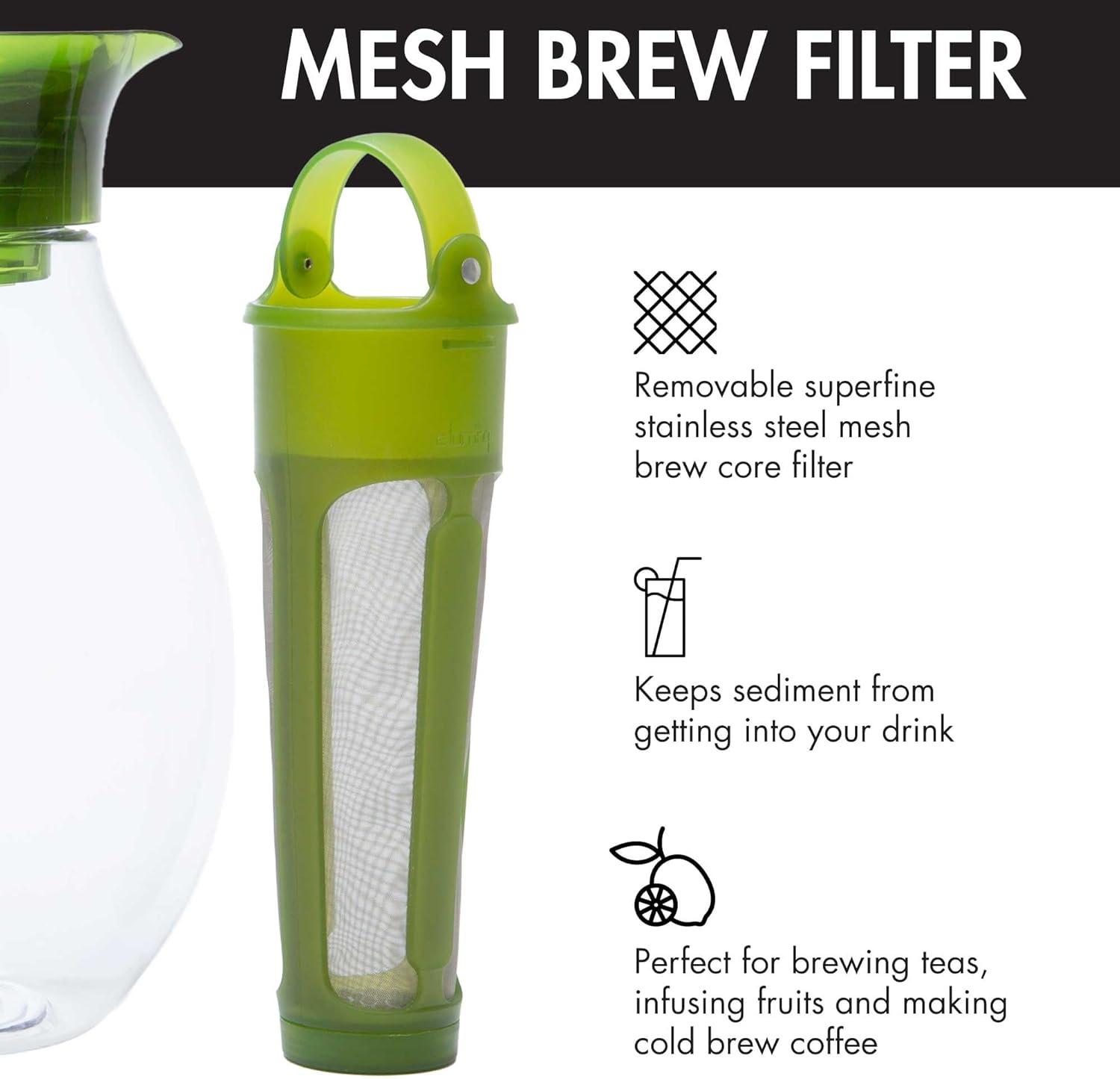 Primula The Big Iced Tea Large Capacity Beverage Pitcher, 1 Gallon, Green