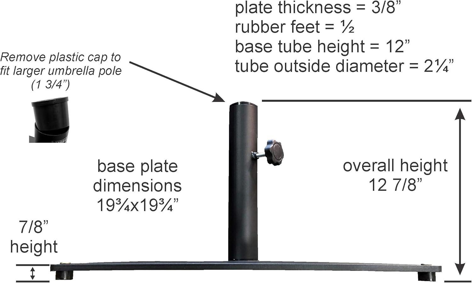 Black Heavy Duty Steel Plate Umbrella Base, 36 lbs