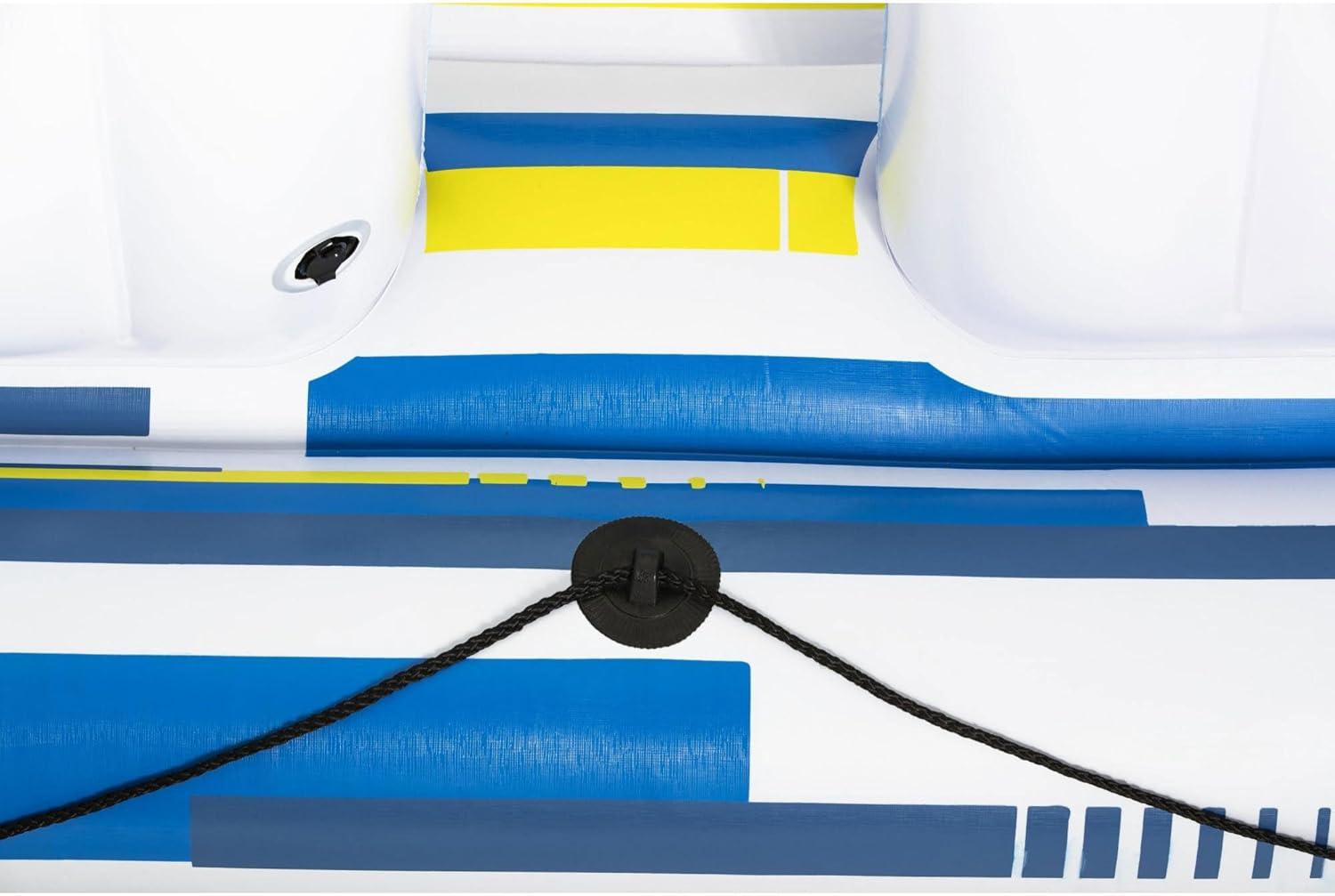 Bestway Hydro-Force Tropical Breeze 6 Person Inflatable Floating Party Island, Water Float Lounger with 6 Cup Holders, Backrests, and Sun Shade