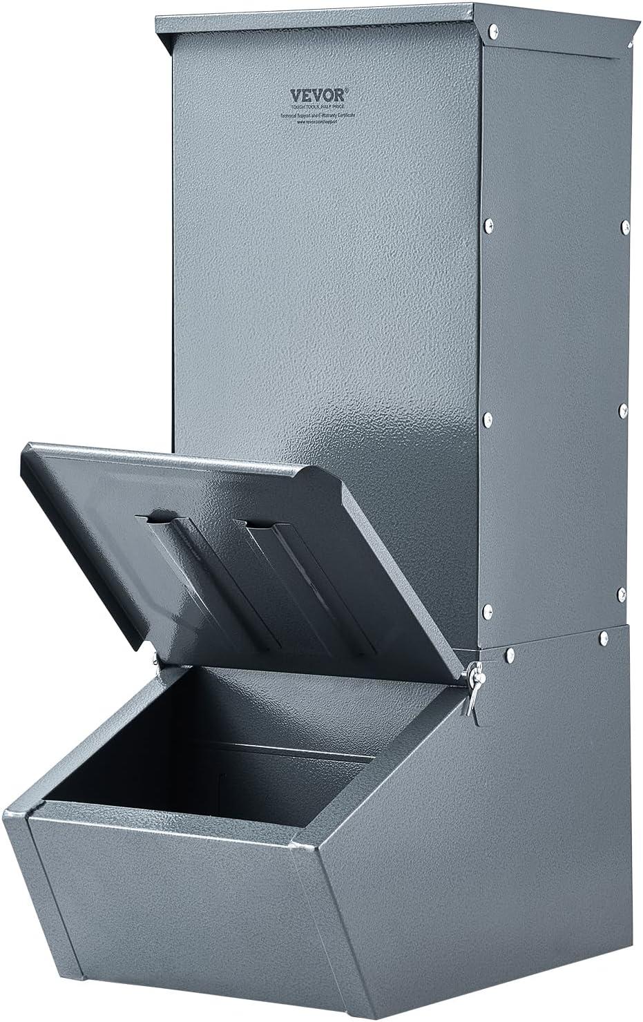 VEVOR Hog Feeder, 2.2 Bushel Capacity, Single Door Pig Feeder, Heavy Duty Steel Piglets Feeder, Multipurpose Trough Creep Feeder, Outdoor Livestock Feeder Farm Accessory for Feeding up to 5 Hogs