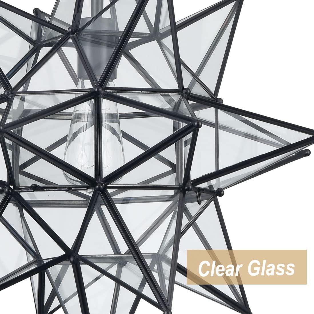 Casablanca Modern Boho Moravian Star Pendant Light 20 Inch Large Black Hanging Light