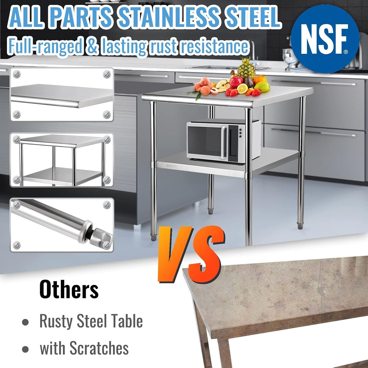 VEVOR Stainless Steel Prep Table