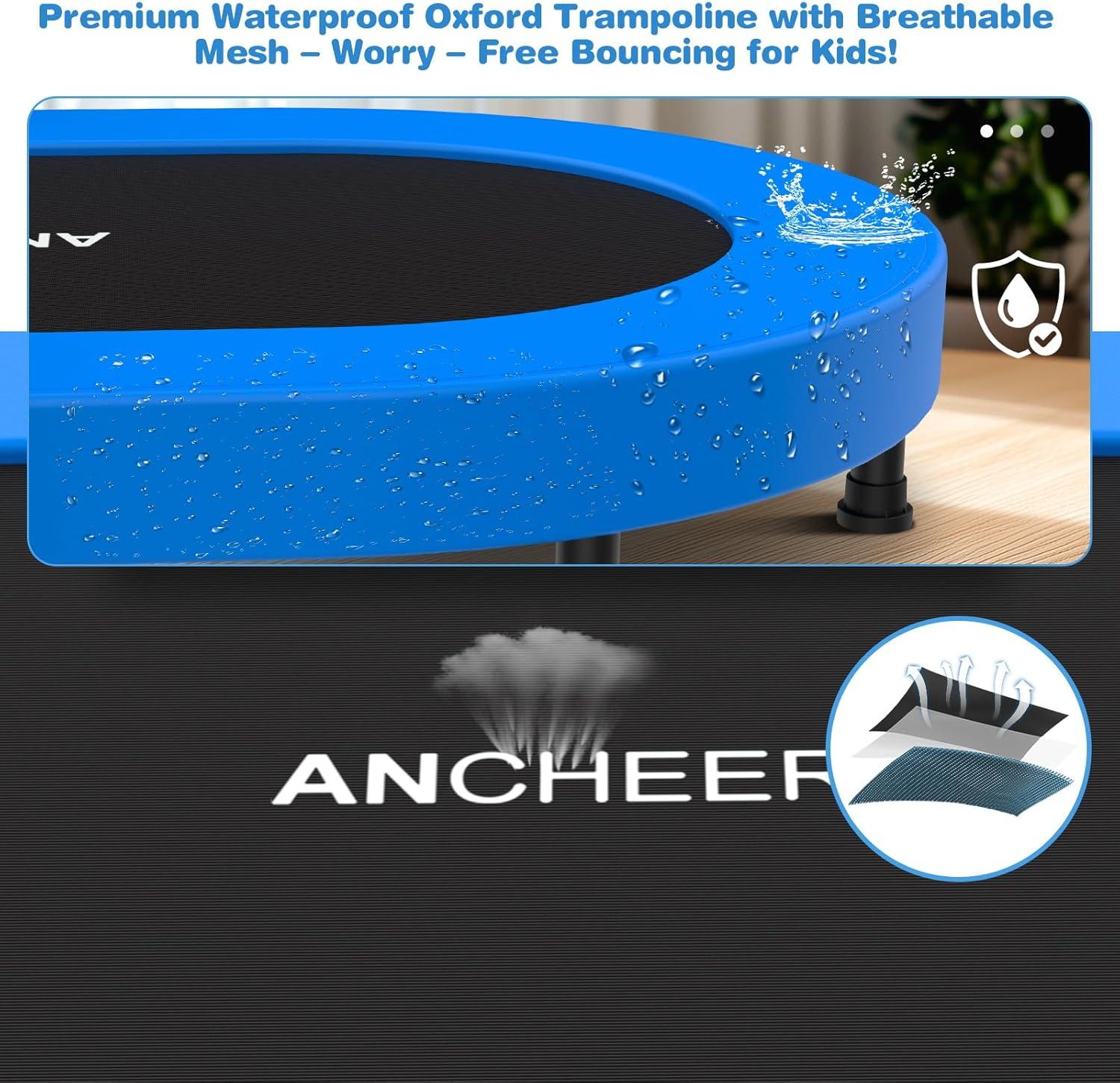 ANCHEER Trampoline for Kids, Toddler Trampoline with Handle, Child Small Rebounder for Indoor and Outdoor Use, 220 lbs Weight Capacity