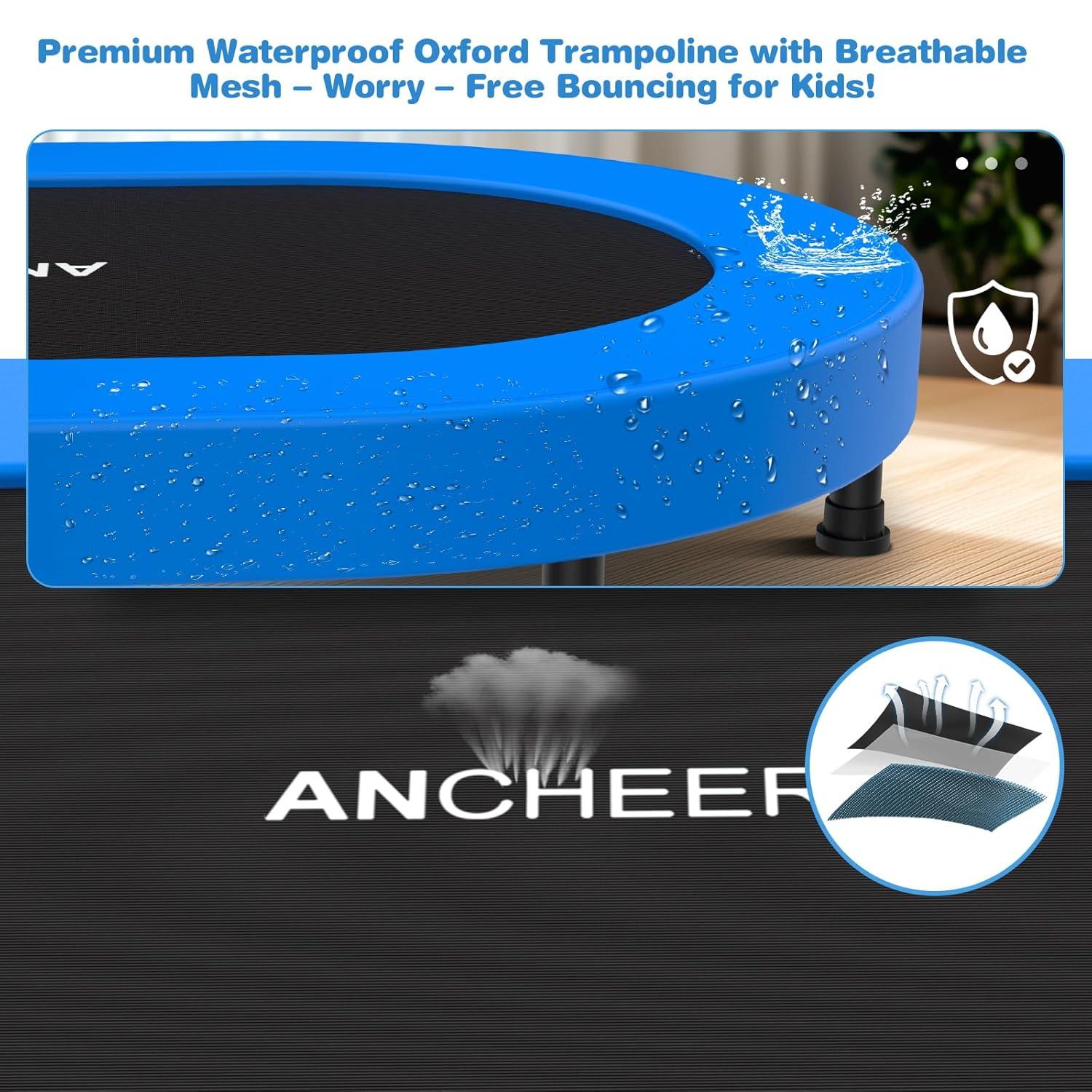 ANCHEER Trampoline for Kids, Toddler Trampoline with Handle, Child Small Rebounder for Indoor and Outdoor Use, 220 lbs Weight Capacity