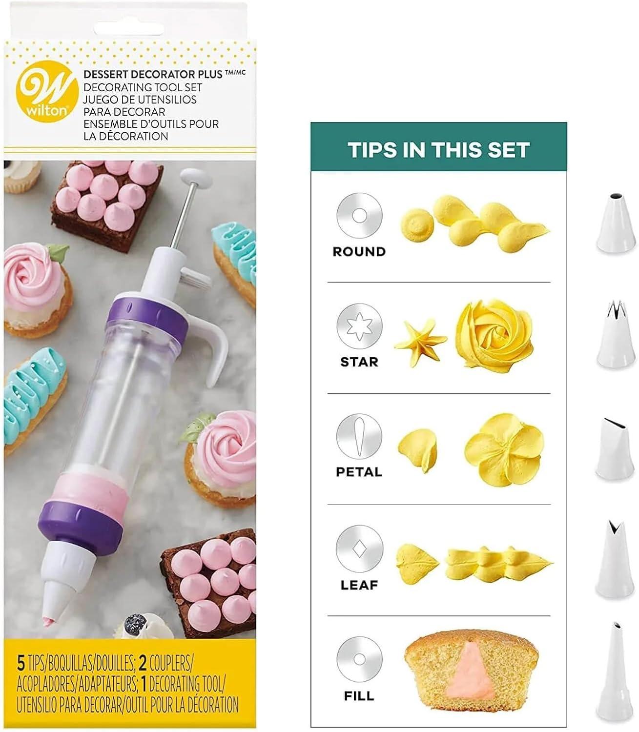 Clear Plastic Cake Icing Tool with 5 Tips