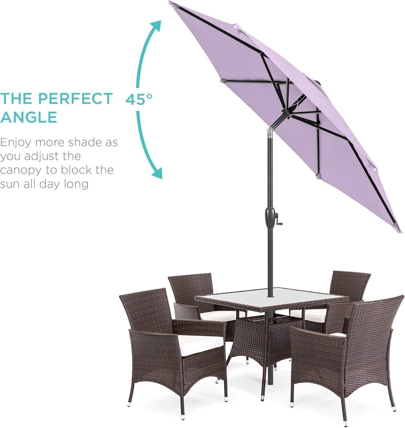 Best Choice Products 7.5ft Heavy-Duty Outdoor Market Patio Umbrella w/ Push Button Tilt, Easy Crank - Lavender