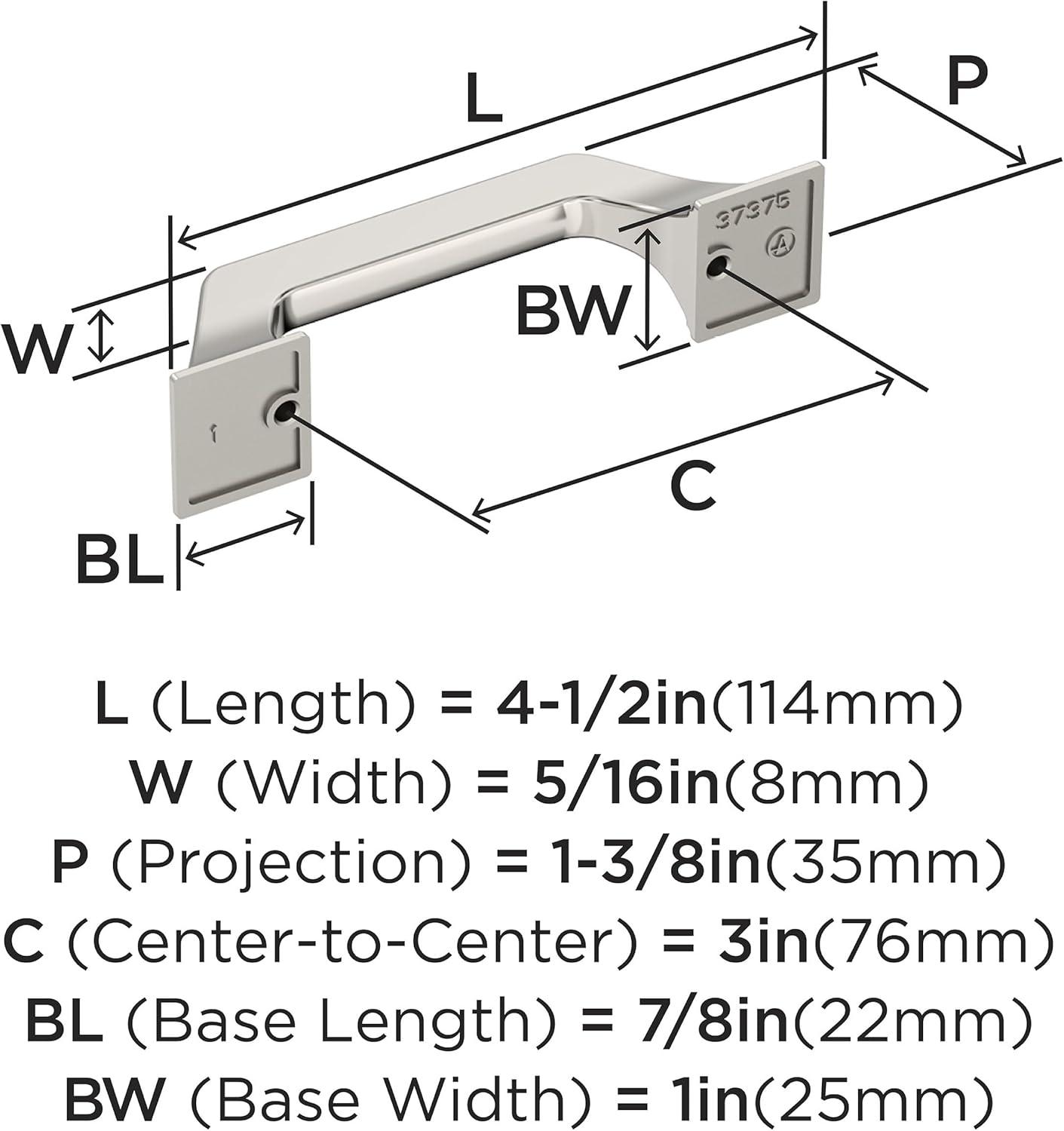 Amerock Exceed 3 inch (76mm) Center-to-Center Polished Nickel Cabinet Pull