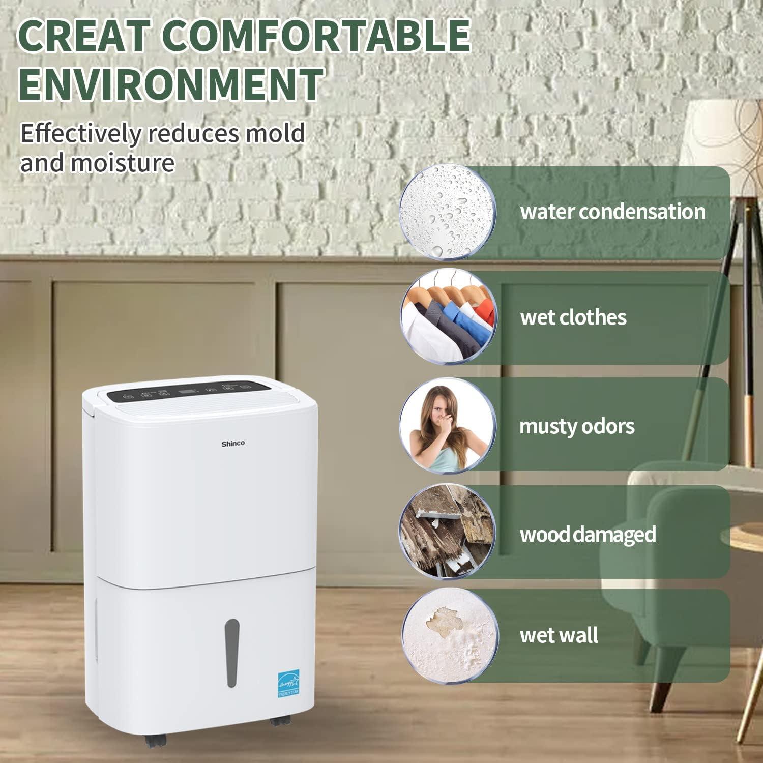 Shinco 6000 Sq. Ft. White Energy Star Dehumidifier with Touch Control