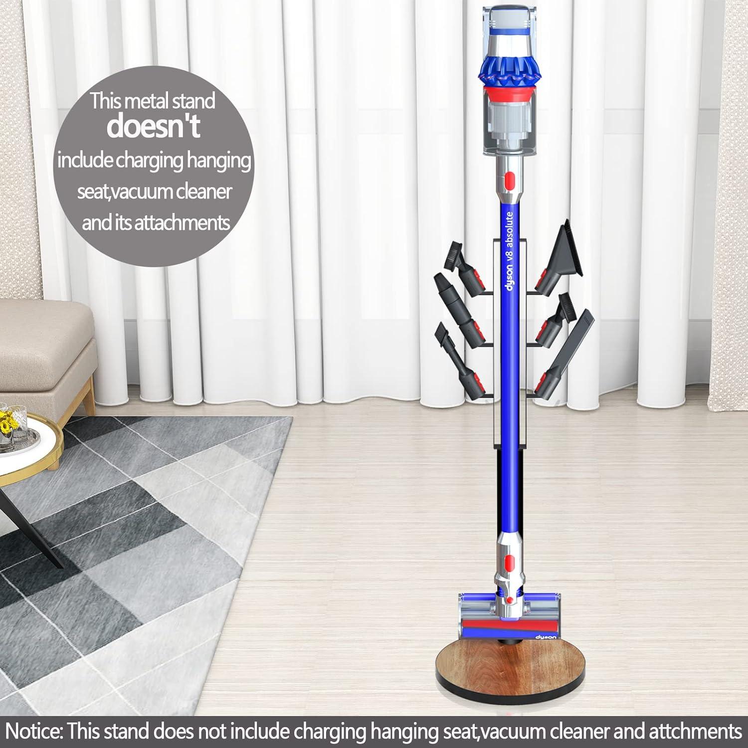 Docking Station Holder Freestanding Vacuum Stand Rack Compatible with V15 Detect, V11 V10 V8 V7 V6 Cordless Vacuum Cleaners, Floor Docking Station Metal Organizer Bracket with 6 Hooks