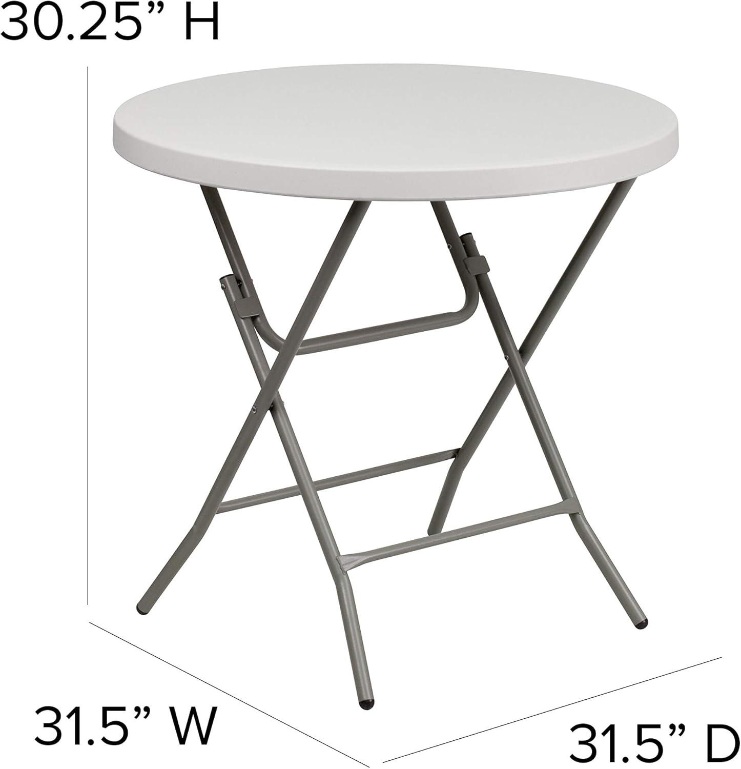 Parker 2.63-Foot Round Plastic Folding Banquet and Event Table