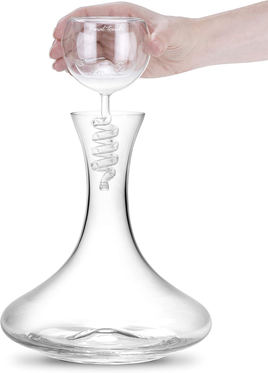 Twister Crystal Clear Glass Wine Aerator and Decanter Set