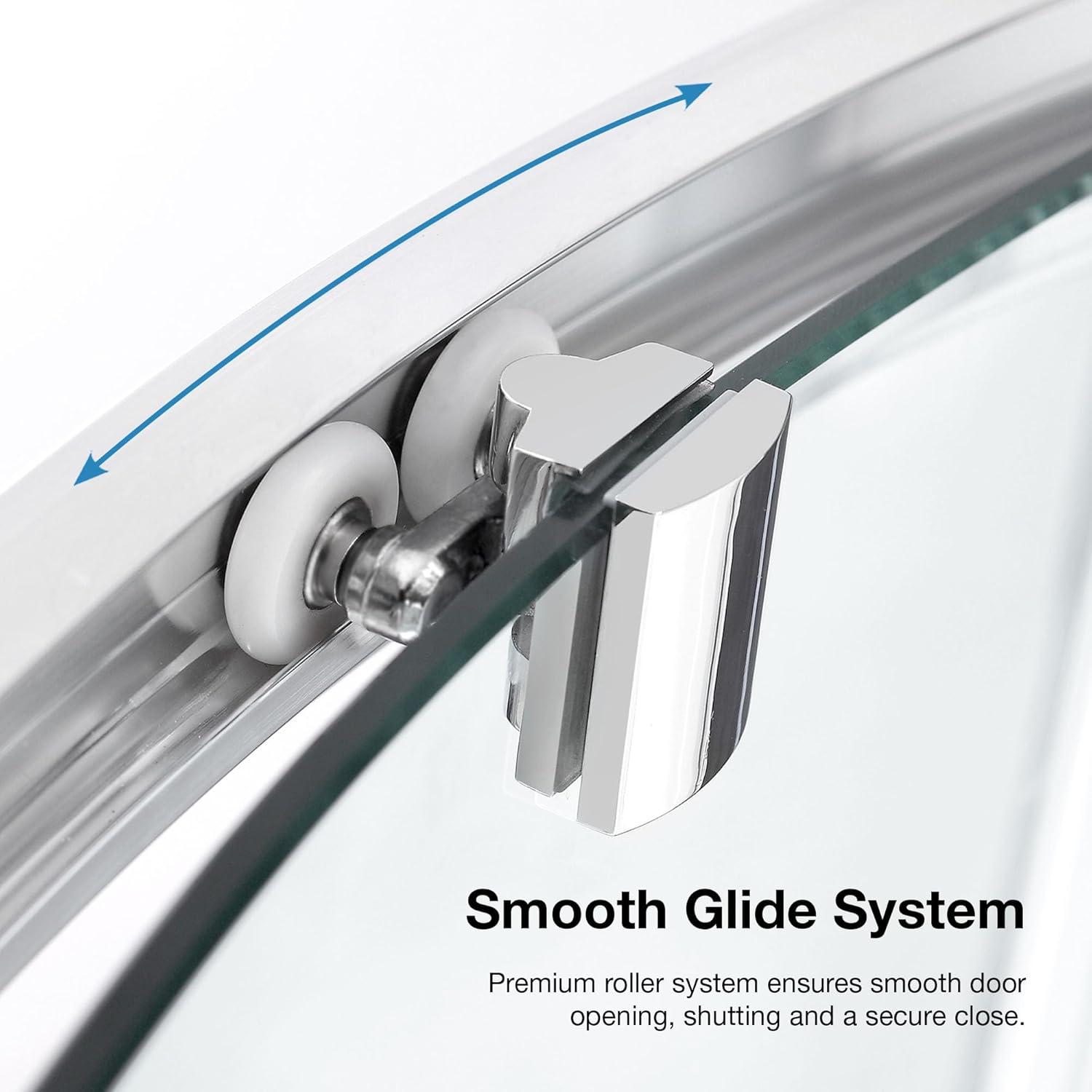 OVE Decors Breeze 35 in. Round Shower Kit w/ Clear, Base