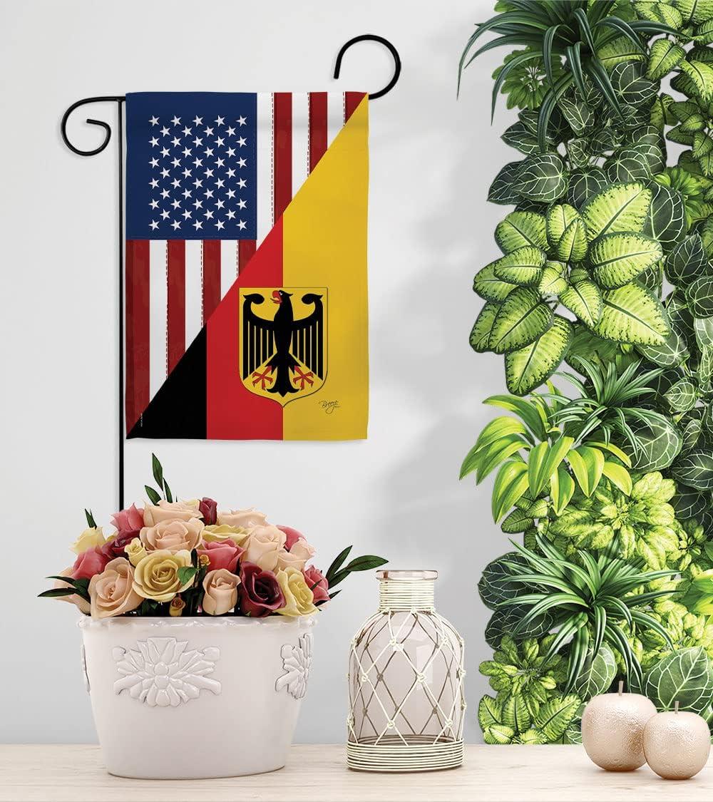 Breeze Decor 58381 US German Friendship 2-Sided Impression Garden Flag - 13 x 18.5 in.