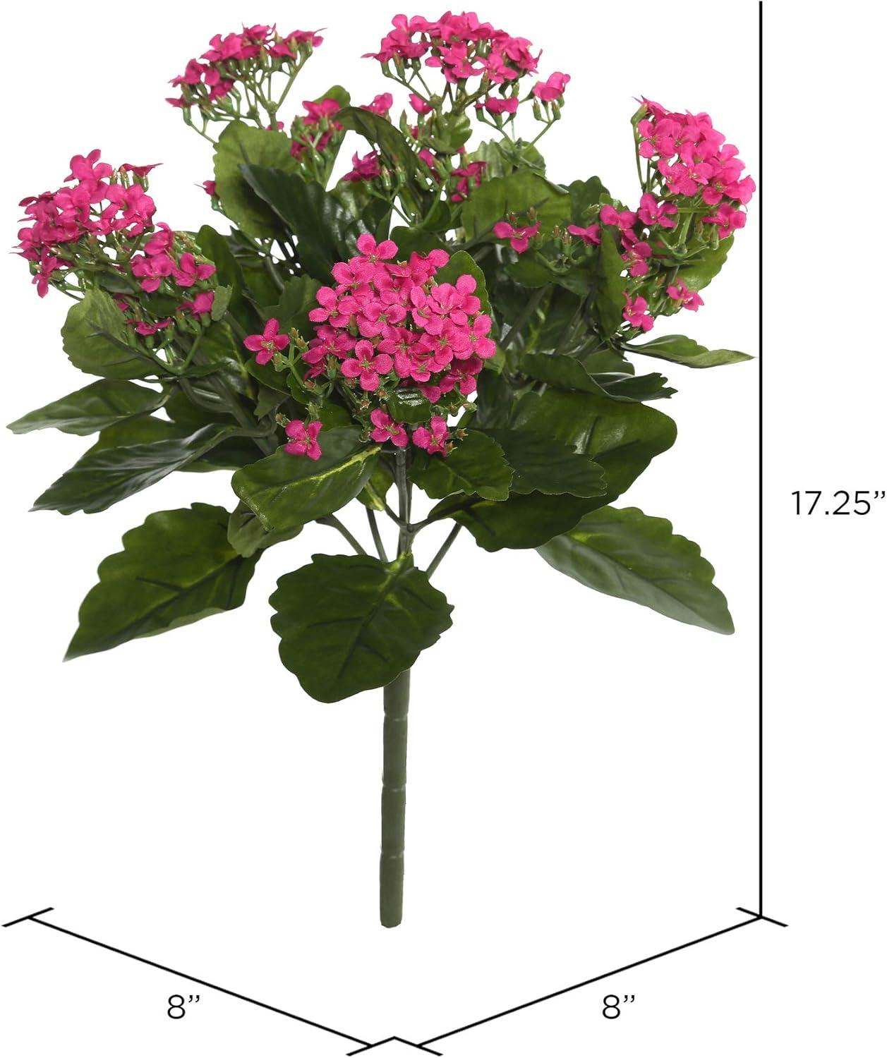 Vickerman 17.25" Artificial Hot Pink Kalanchoe Bush.