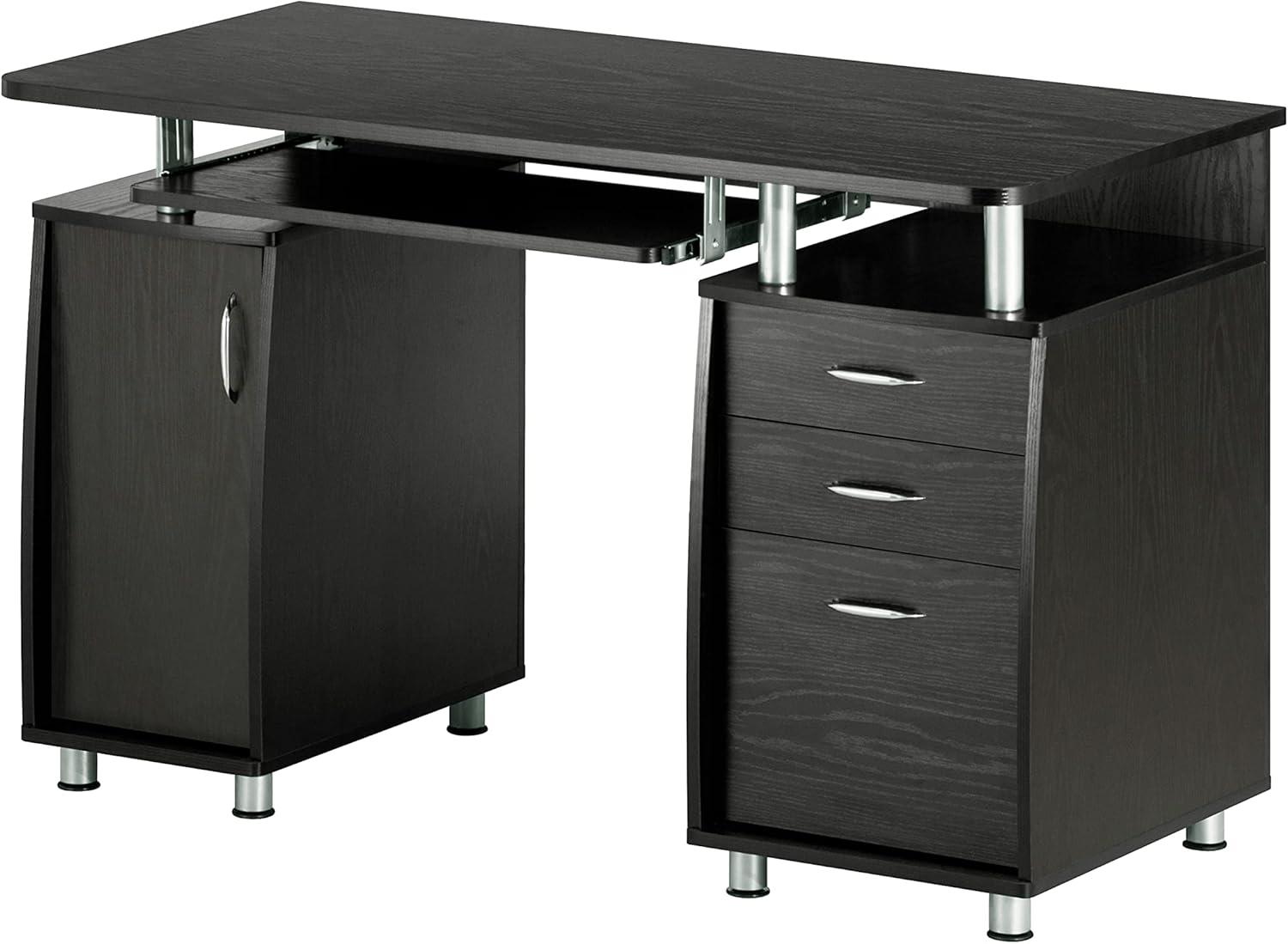 Espresso 52" Workstation Desk with Storage and Keyboard Tray