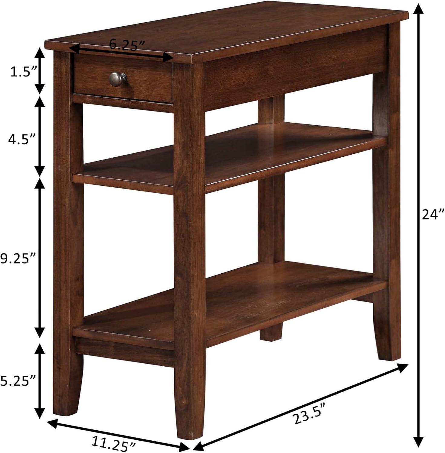 Convenience Concepts American Heritage 1 Drawer Wood Side Table, Espresso