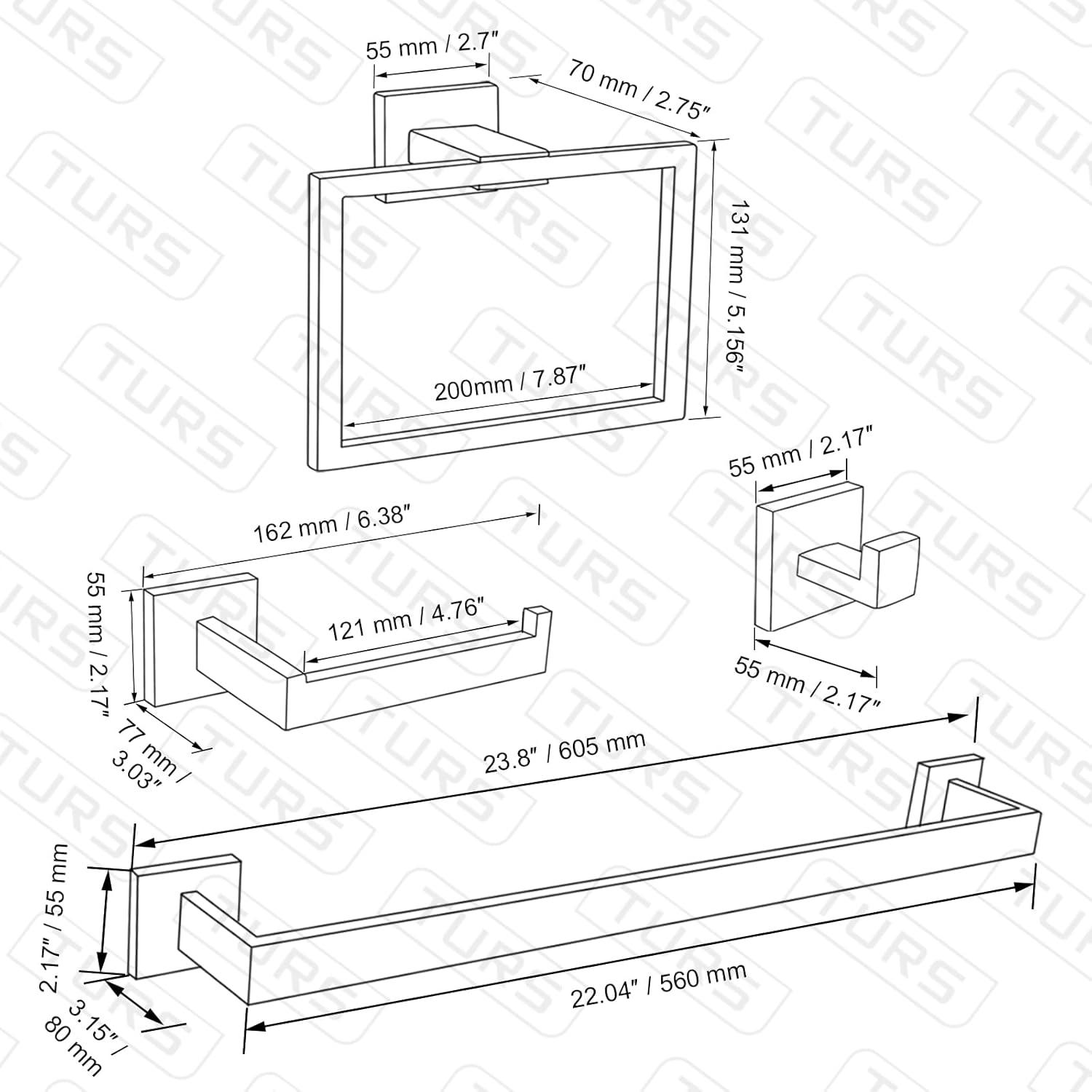 5-Piece Set Of Bathroom Hardware Accessories