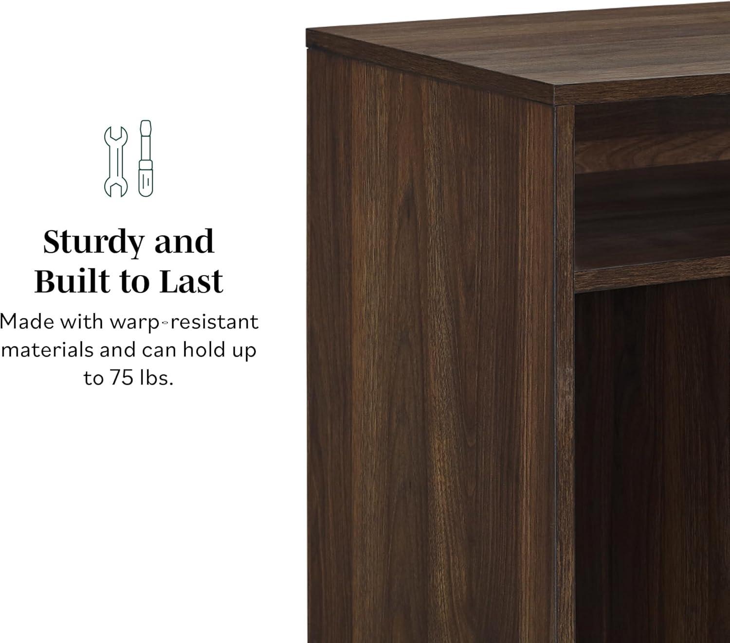 Lincoln 25" Modern Storage Bedroom Nightstand in Dark Walnut