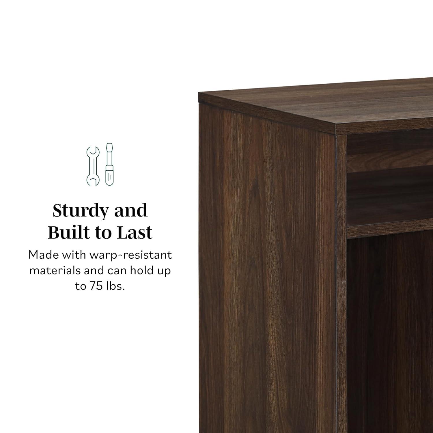 Lincoln 25" Modern Storage Bedroom Nightstand in Dark Walnut