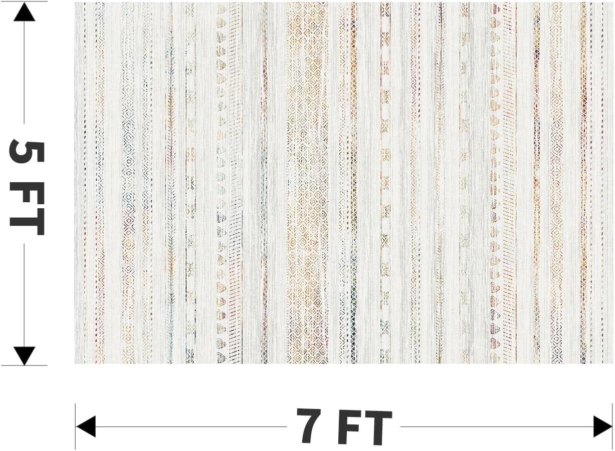 Loon Peak® 5x7 Area Rugs for Living Room Machine Washable Rug Distressed Indoor Carpet Neutral Moroccan Boho Rug Ultra Soft Area Rug for Bedroom Dining Room Playroom Office, Grey