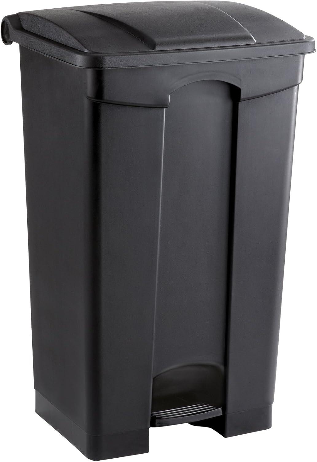 Large Capacity Plastic Step-On Receptacle, 23Gal, Black