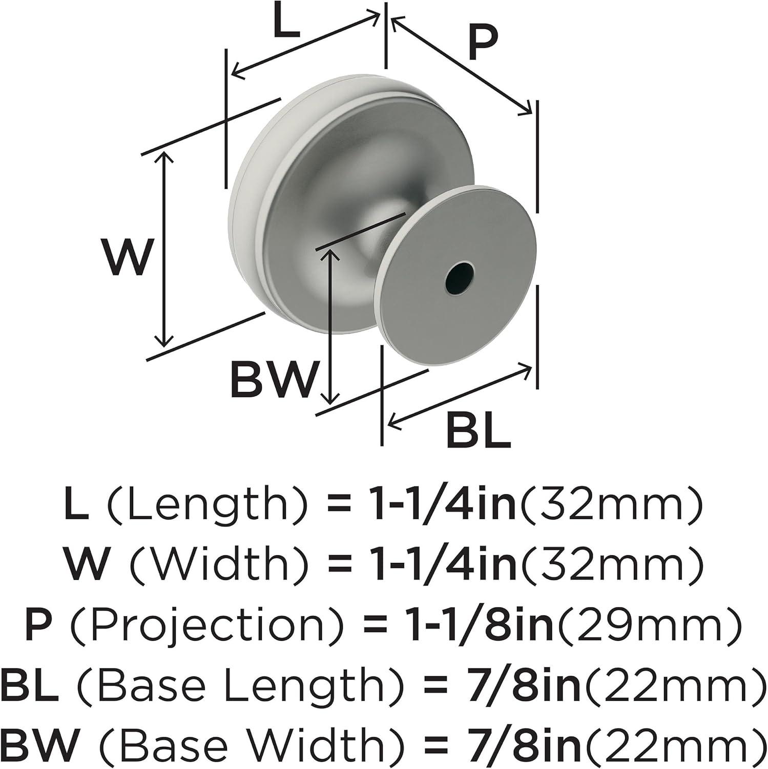 Amerock Renown Cabinet or Furniture Knob, 1-1/4 inch (32mm) Diameter