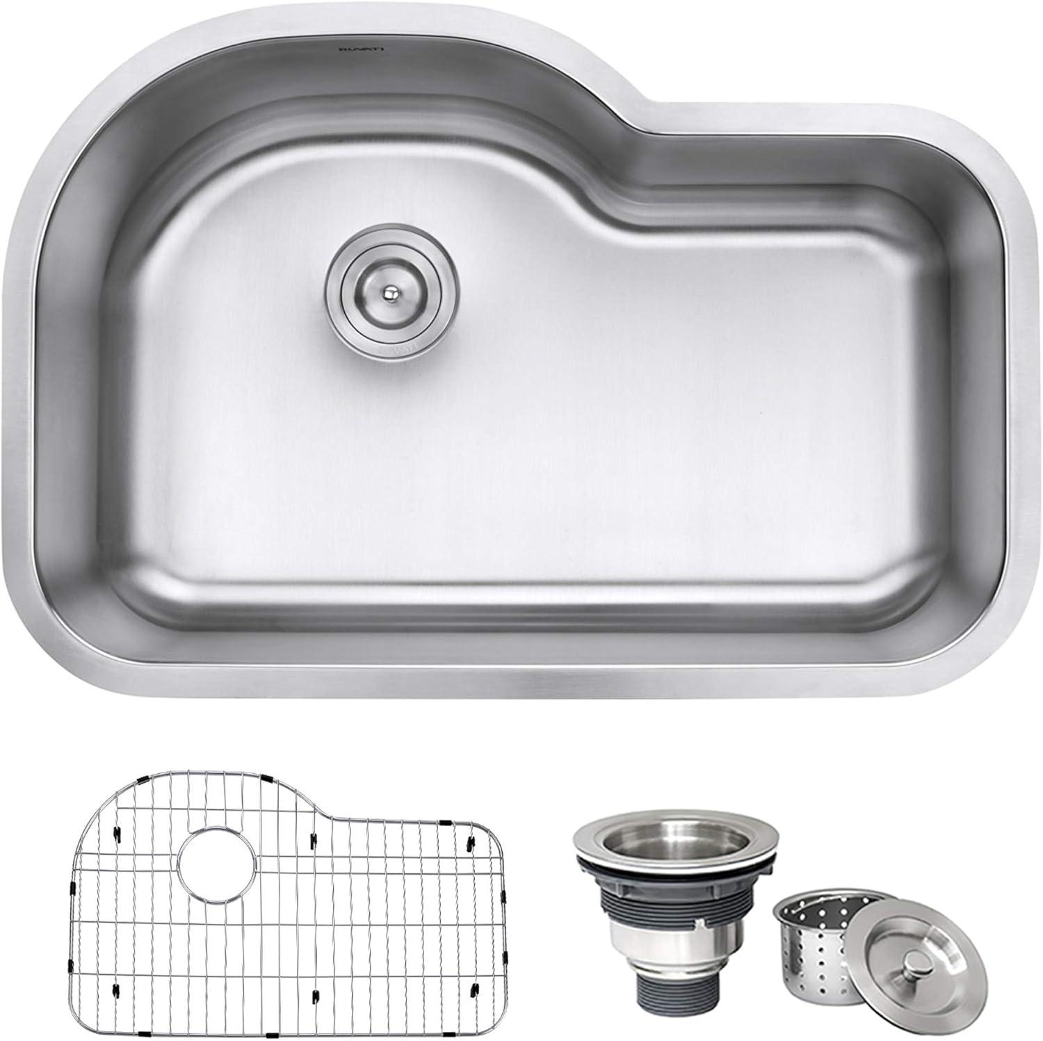 Ruvati 32" Stainless Steel Undermount Single Bowl Kitchen Sink