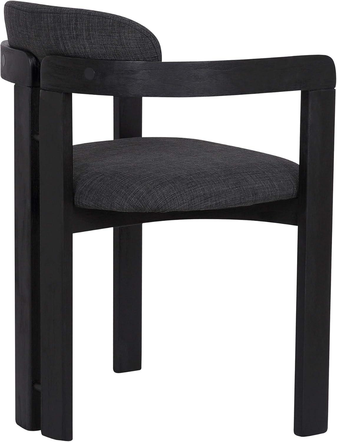 Jazmin Charcoal Upholstered Wood Arm Chair Set