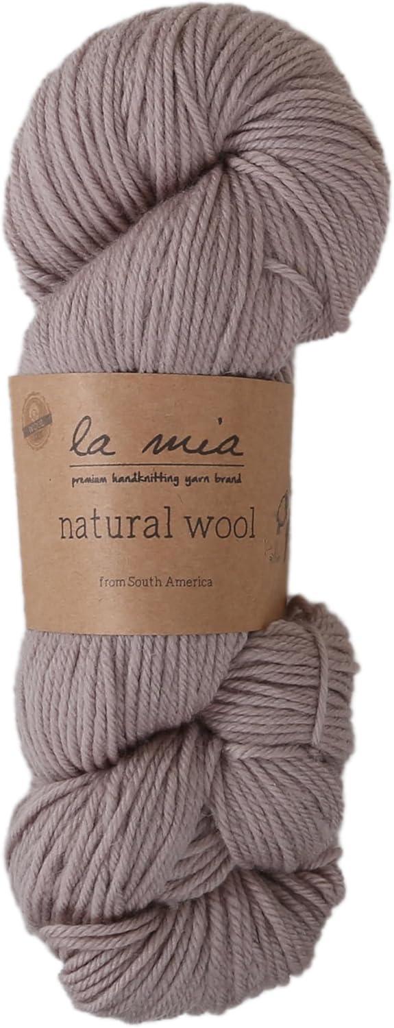 La Mia Medium Weight Beige Wool Yarn Skein