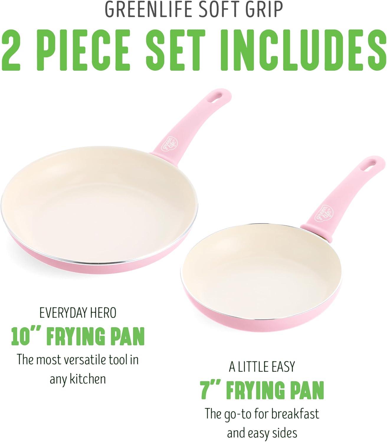 GreenLife Soft Grip 7 in. and 10 in. Non-Stick Frypan Set