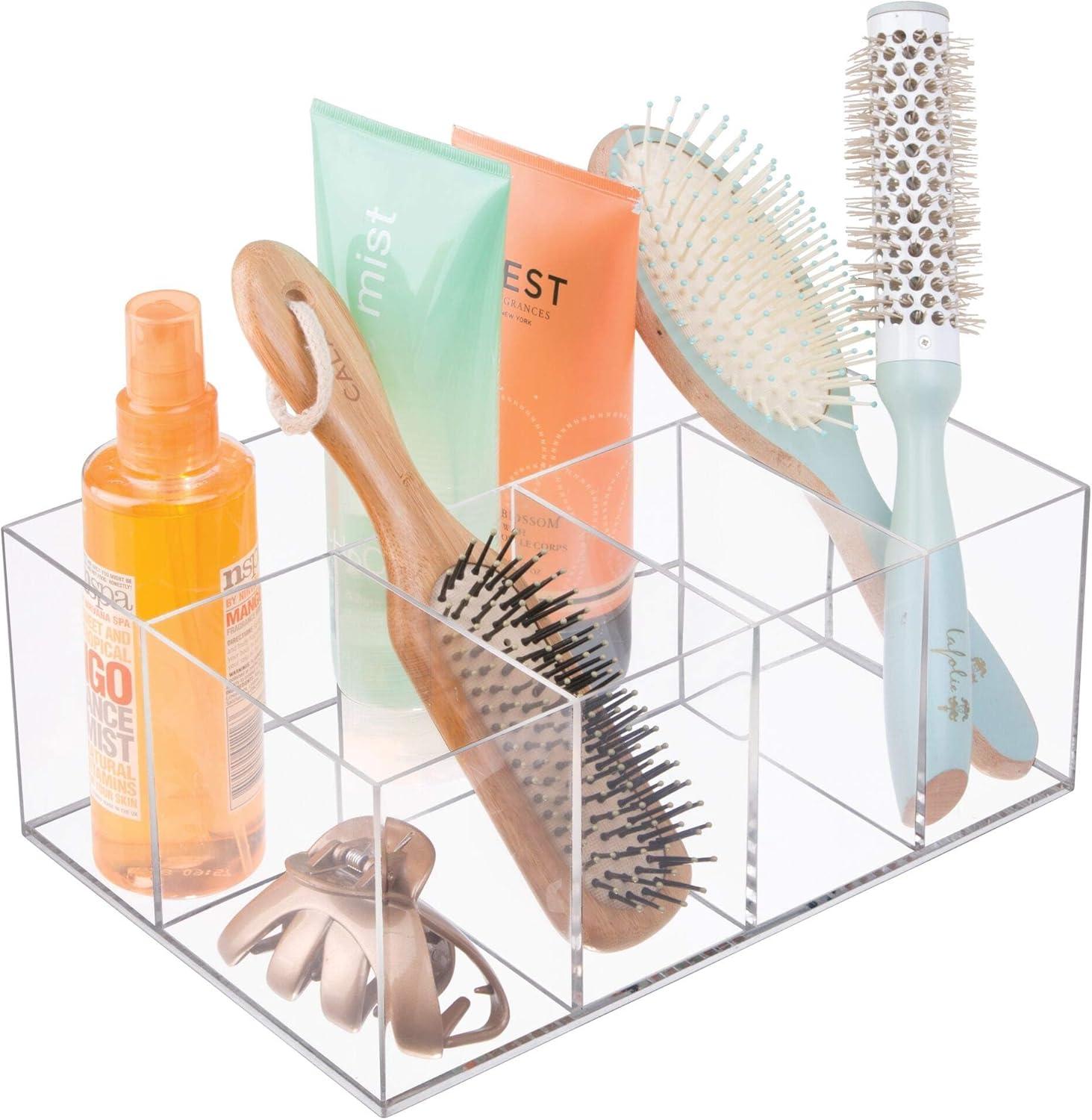 iDesign 5 Compartment Plastic Bathroom Storage Organizer, the Clarity Collection, Clear