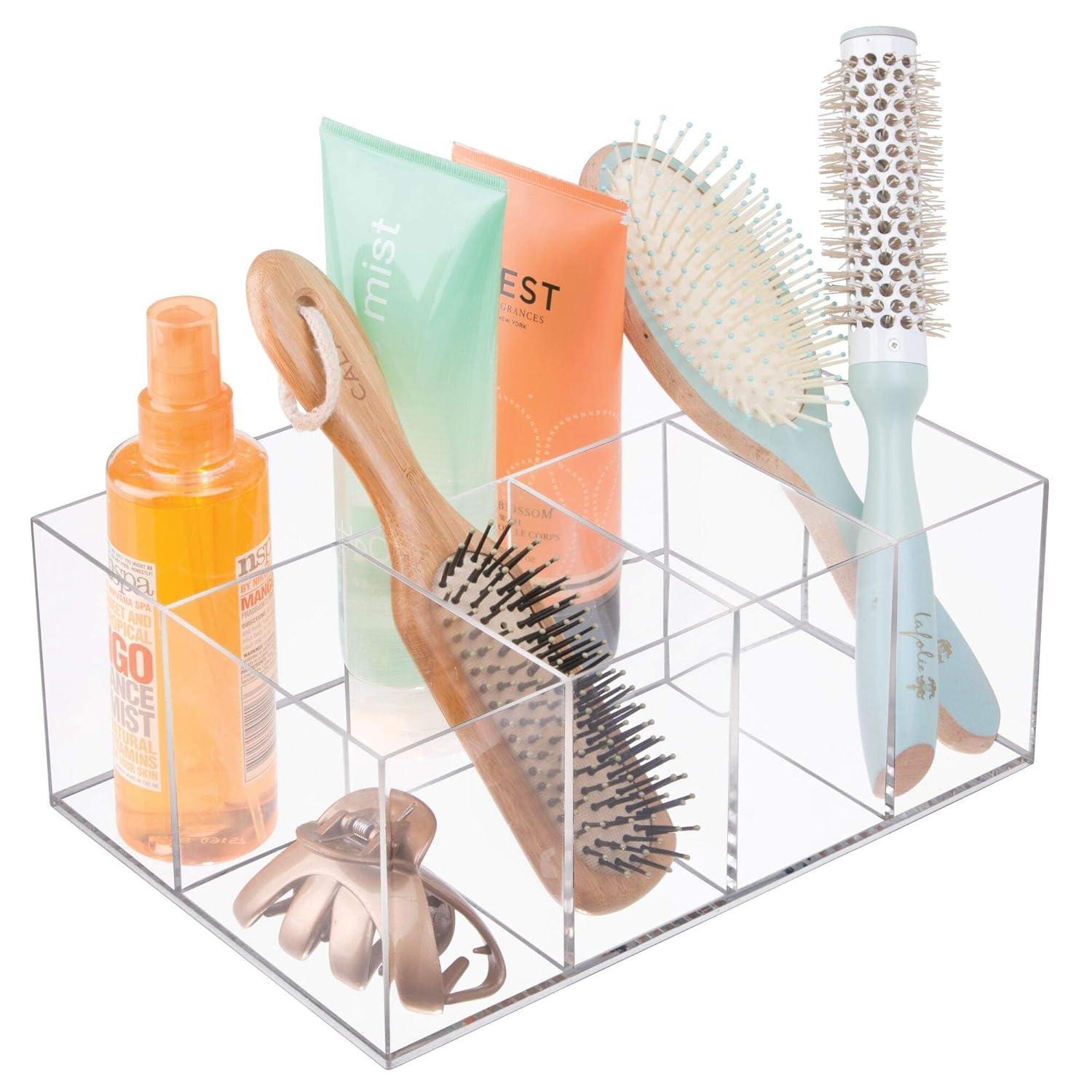 iDesign 5 Compartment Plastic Bathroom Storage Organizer, the Clarity Collection, Clear