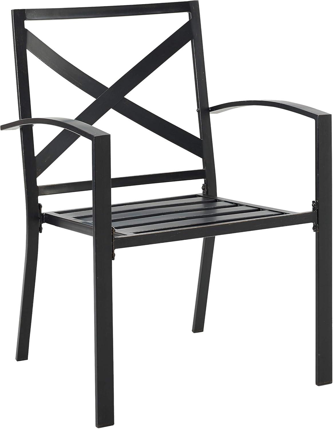 Kaplan 2pk Outdoor Rocking Chairs Mist/Oil Rubbed Bronze - Crosley: Steel Frame, X-Back Design, UV-Resistant