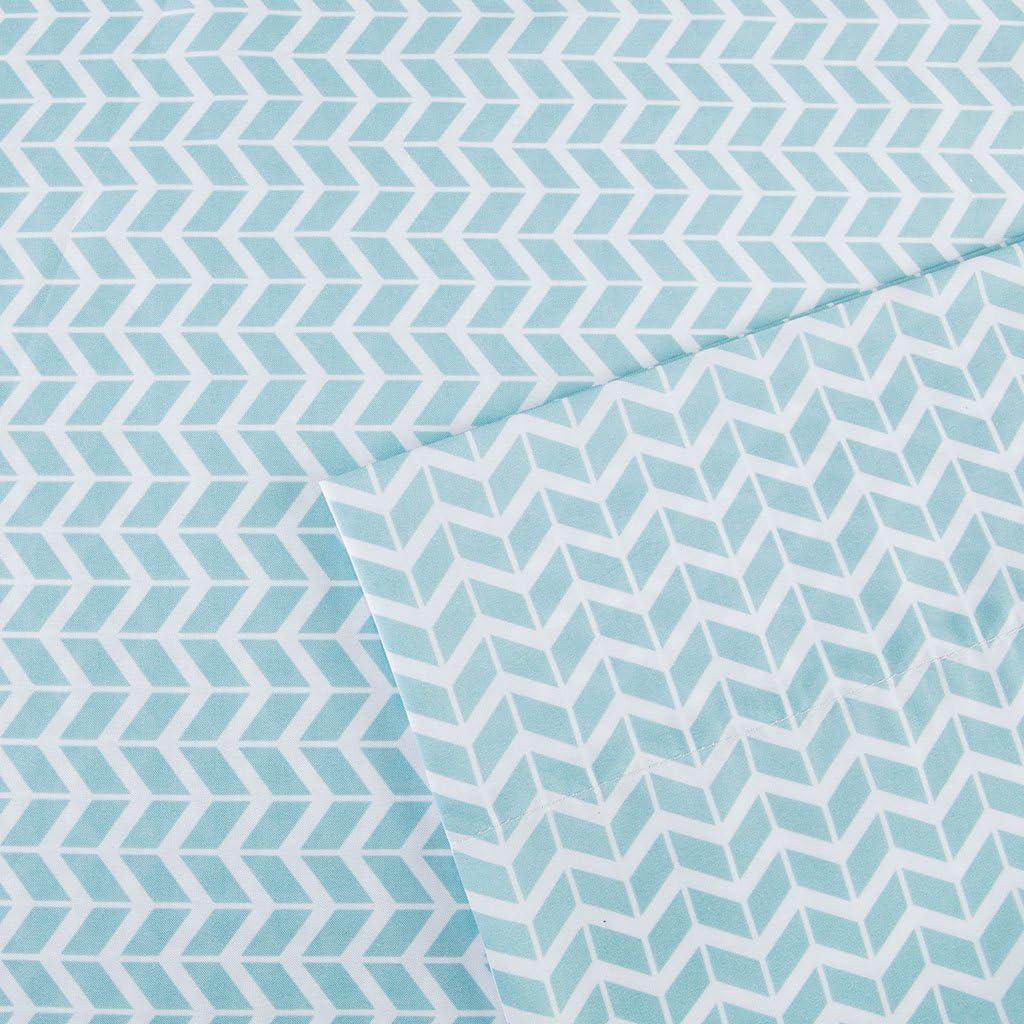 Comfort Classics Chevron Ultra Soft Microfiber Sheet Set, Aqua, Twin