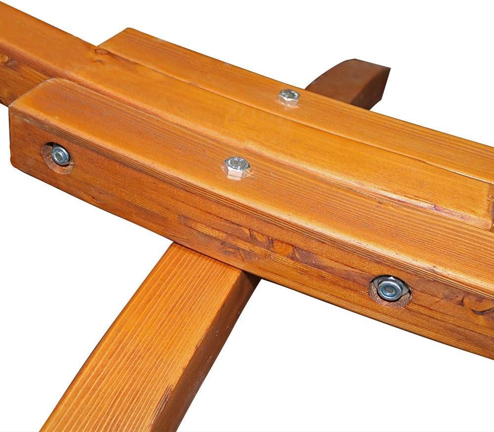 SunnyDaze Decor Larch Wood Curved Hammock Stand