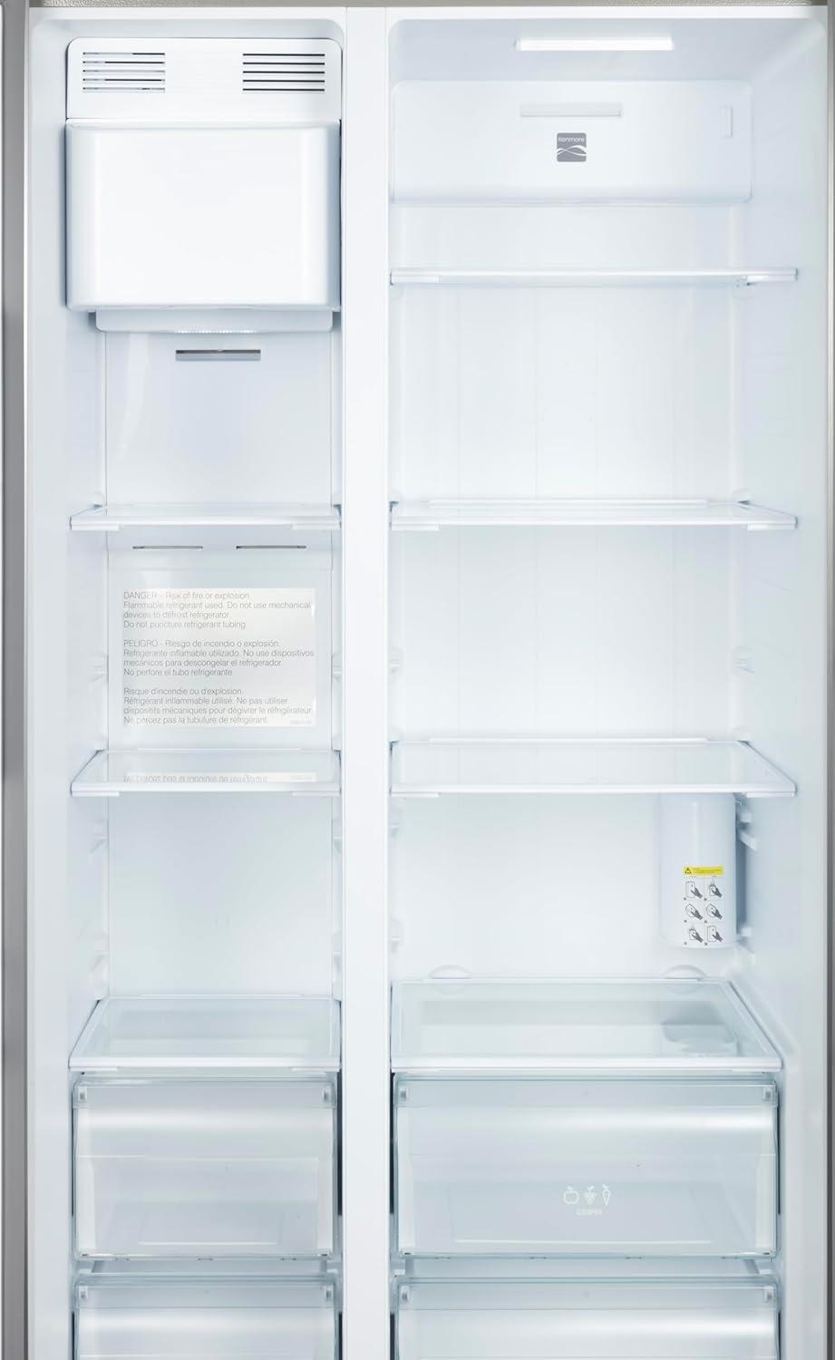 Kenmore 20 Cu. ft. 36-inch Depth Side-by-Side ENERGY STAR® Refrigerator/Freezer, Stainless Steel