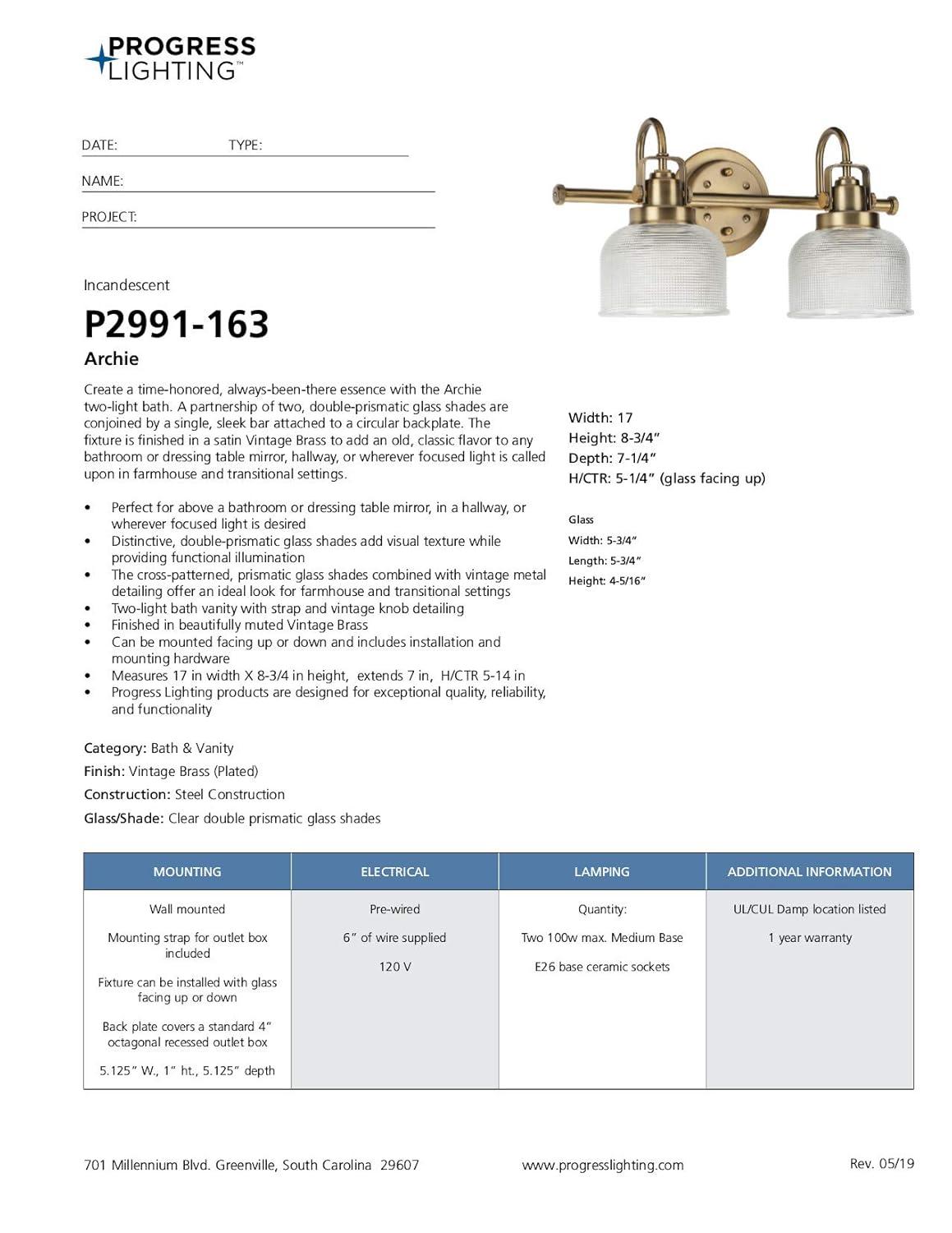 Rosser 2 Light Transparent Dimmable Vanity Light