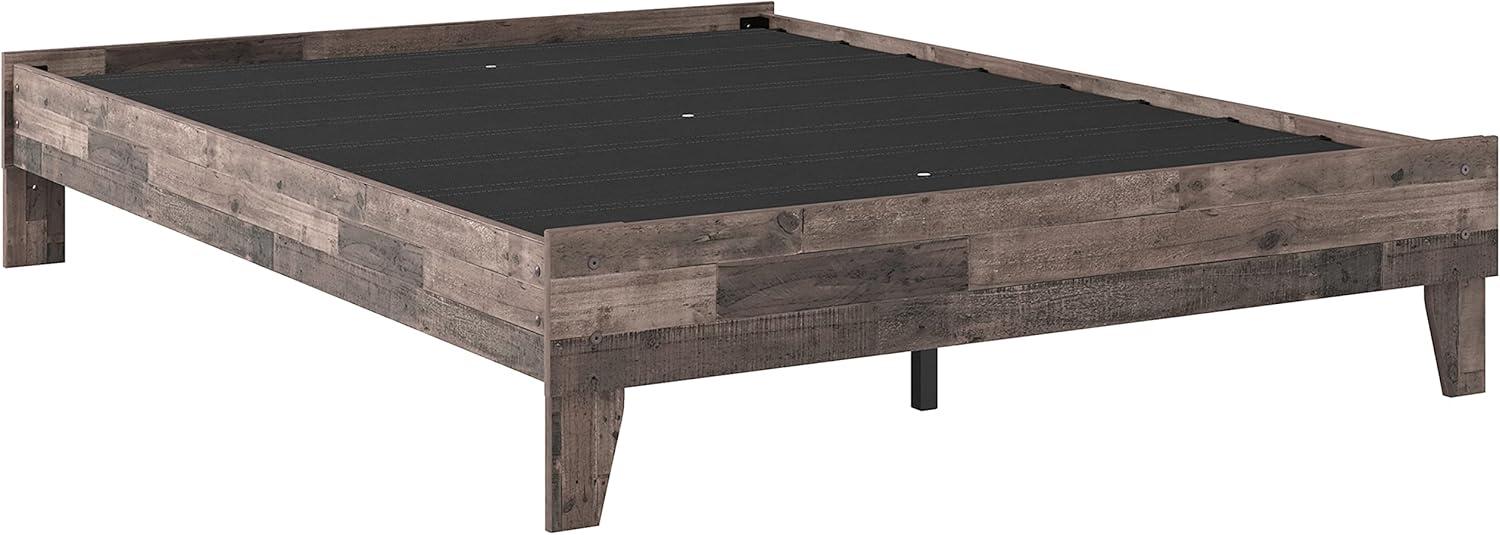 Queen Neillsville Platform Bed Gray - Signature Design by Ashley: Wood Frame, No Box Spring Needed