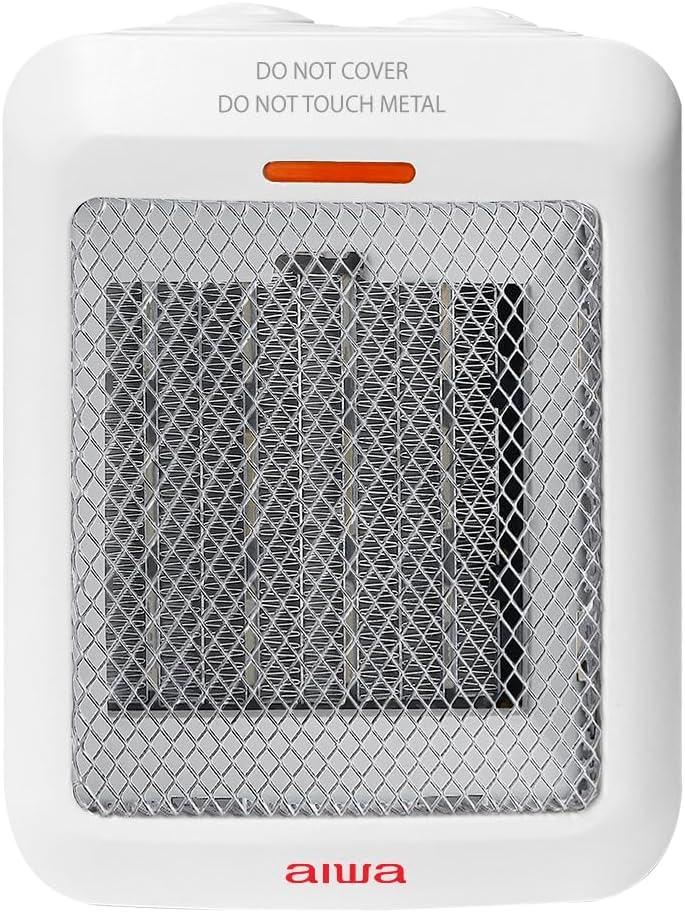 Aiwa 1500W Small Ceramic Room Heater, Overheat Protection, Tip over Auto Shutoff - Black