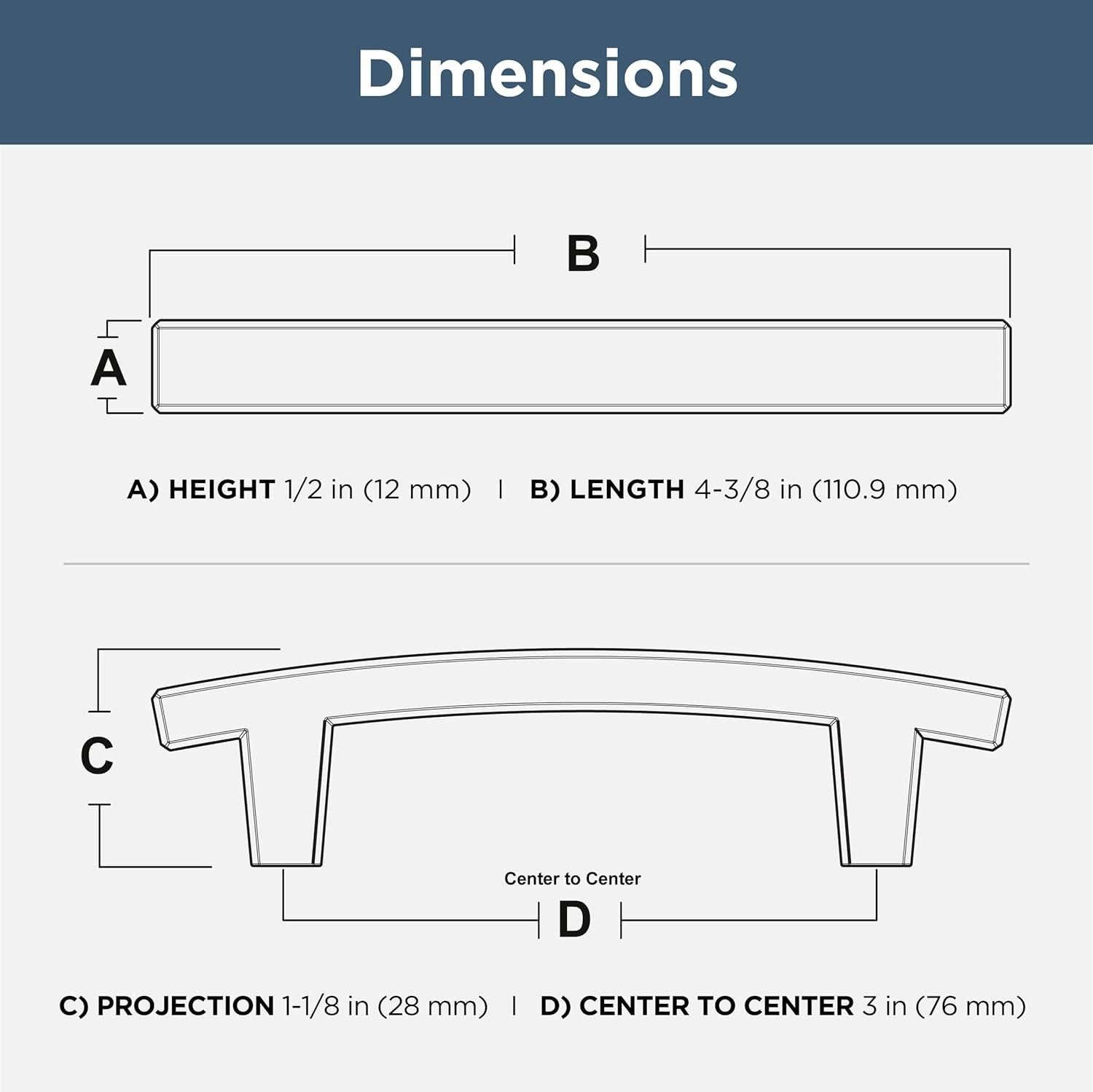 Brushed Nickel 3'' Bar Cabinet Pulls with Mounting Hardware