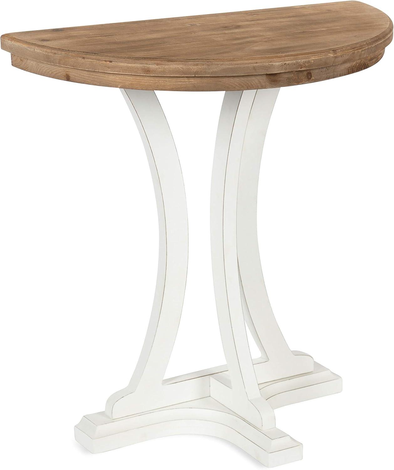 Kate and Laurel Linsley Half Circle Wood Console Table, 30x15x31, Rustic Brown