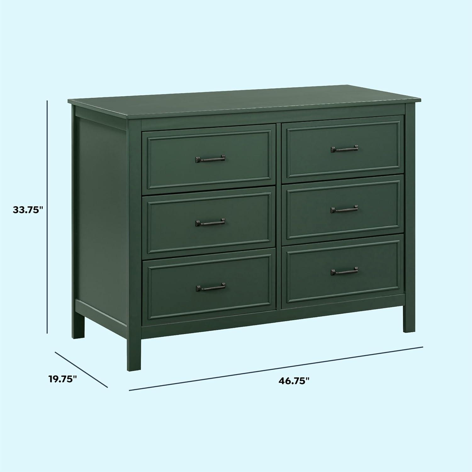 DaVinci Charlie 6-Drawer Double Dresser in Forest Green