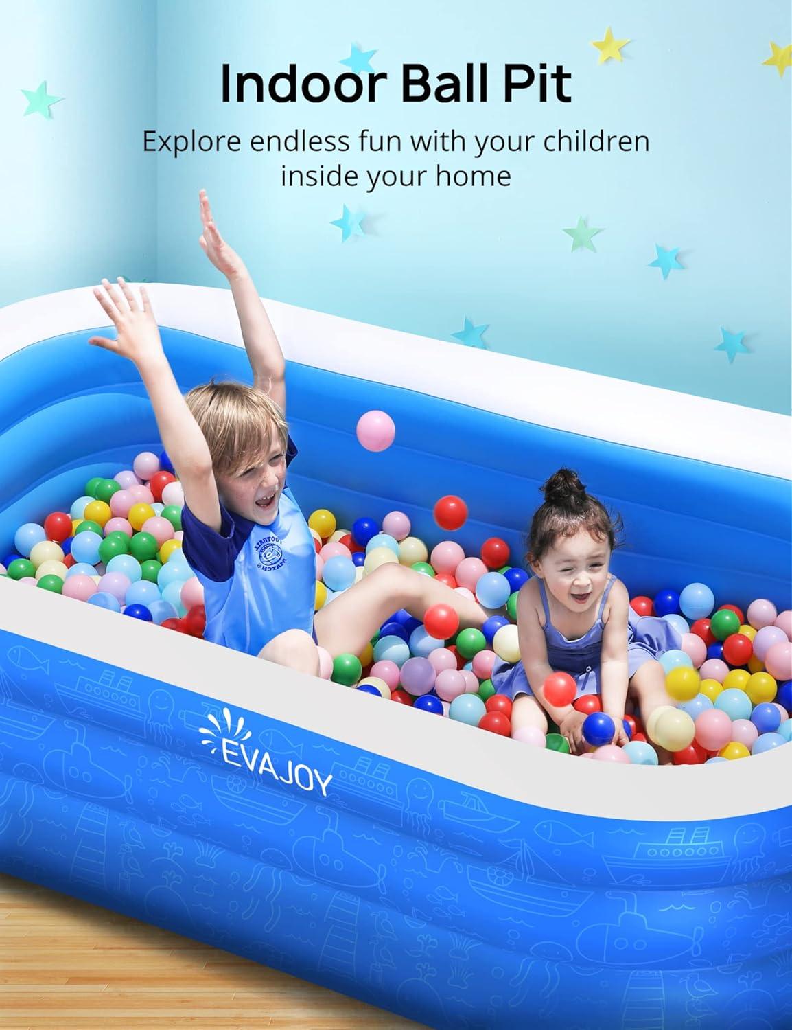 Large Blue Rectangular Inflatable PVC Swimming Pool