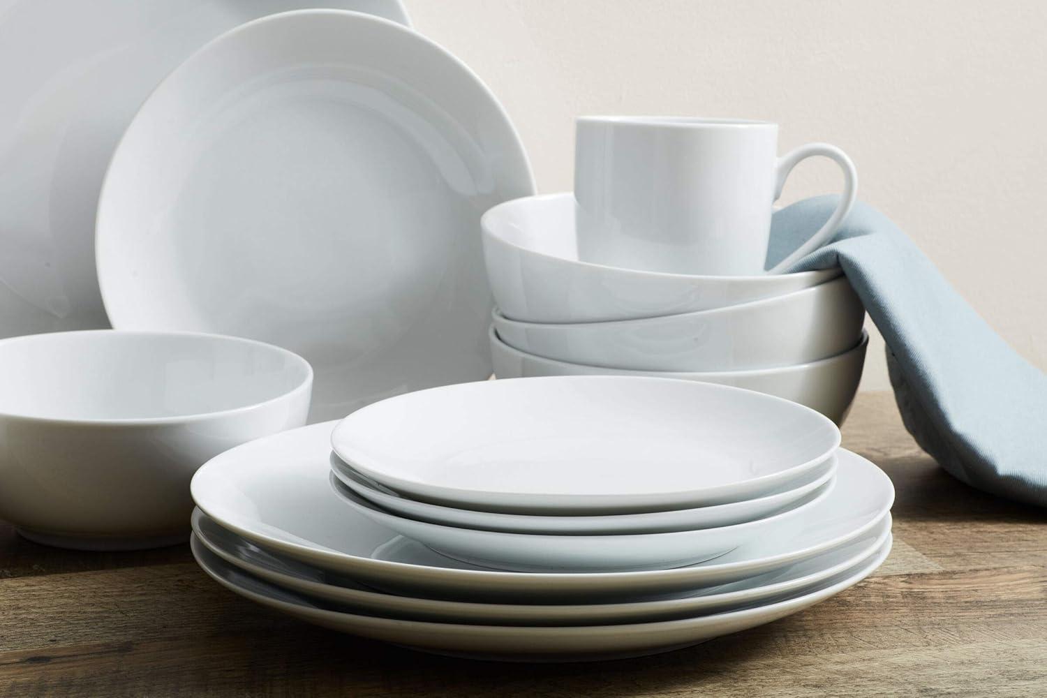 White Porcelain 16-Piece Dinnerware Set for 4