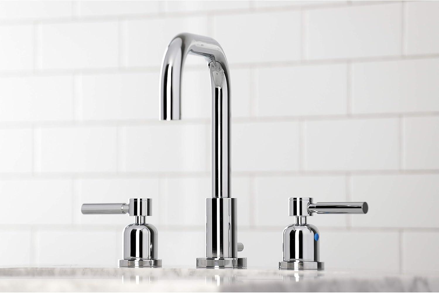 Kingston Brass FSC8931DL Kingston Brass Concord Two-Handle 3-Hole Deck Mount Widespread Bathroom Faucet with Brass Pop-Up Drain