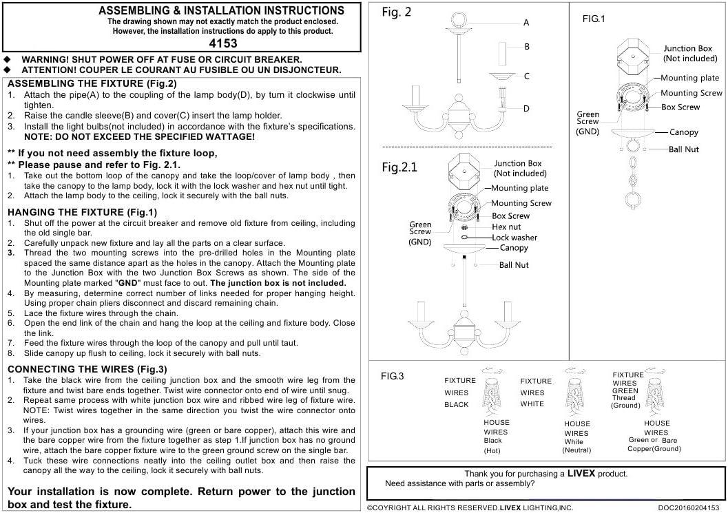 Livex Lighting Home Basics 3 - Light Chandelier in  White