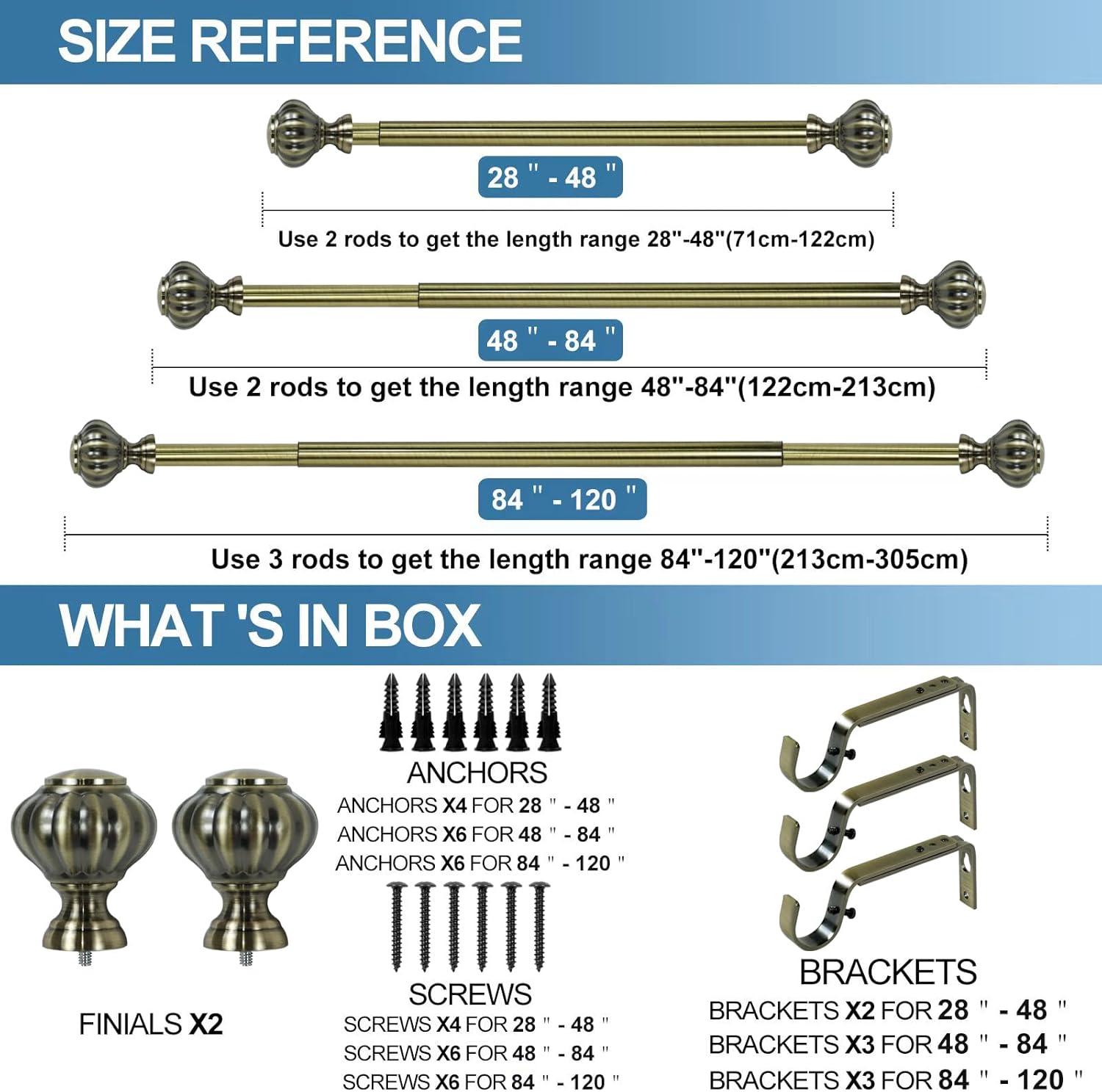 Photina Steel Adjustable Single Curtain Rod