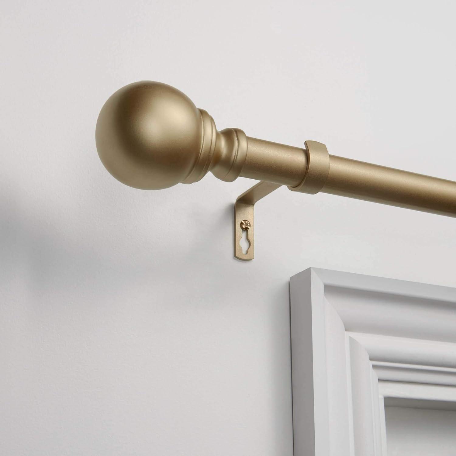 Adjustable Sphere Curtain Rod and Coordinating Finial Set - Exclusive Home